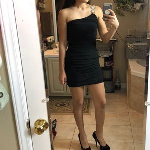 Black one shoulder dress